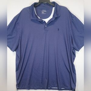 Polo Ralph Lauren Performance Men’s XXL Navy Polka Dot Short Sleeve Polo Shirt